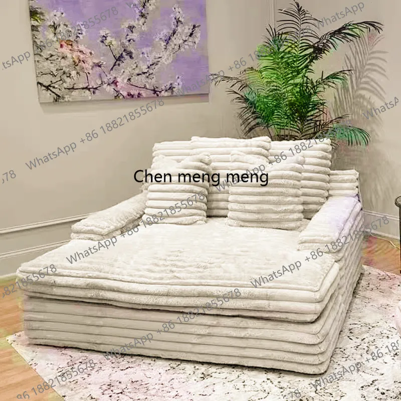 zS173Furniture Living Room Vacuum Compression Washable Corduroy Modern Boneless Couch Sofa Comprimido