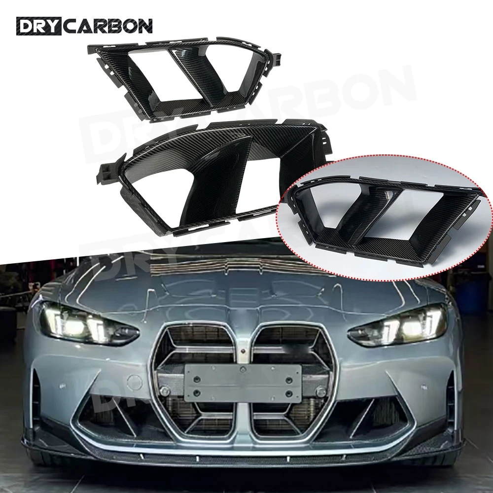 

Carbon Fiber Car Front Bumper Air Intake Cover Trim Canards for BMW G80 M3 G82 G83 M4 2021+ Air Intake Vent Trims Body Kits FRP