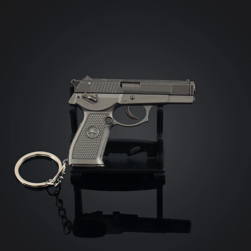 لعبة الطرفية QBZ92 مسدس لعبة صغير قابل للفصل مسدس معلق حلية 1:3 نموذج الأسلحة سلسلة مفاتيح معدنية عرض قطعة الأولاد هدية
