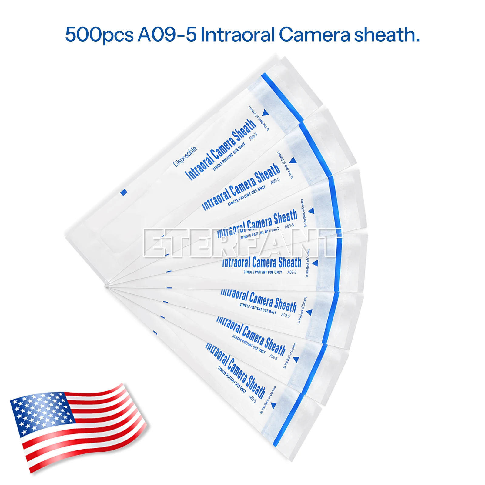 

ETERFANT 500 шт., одноразовые защитные чехлы для стоматологических систем, чехлы для внутриротовой камеры A09-5, в индивидуальной упаковке, удобная впитывающая внешняя упаковка