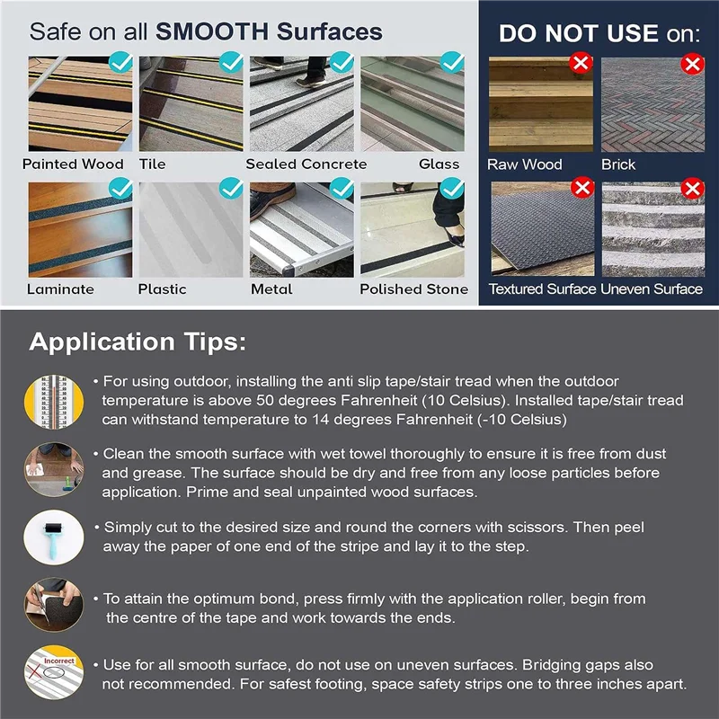 A89E-Anti Slip Tape,5.9 Inch X 33.3 Ft Grip Tape for Stairs Outdoor/Indoor,Waterproof Non Skid Roll for Stair Treads Non Slip