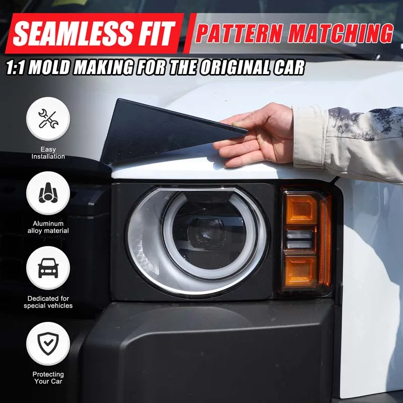 

For Toyota Land Cruiser Prado 250 LC250 2024 2025 Car Headlight Bezel Cover Angry eyes Style Trim Baffle Cover Car Accessories