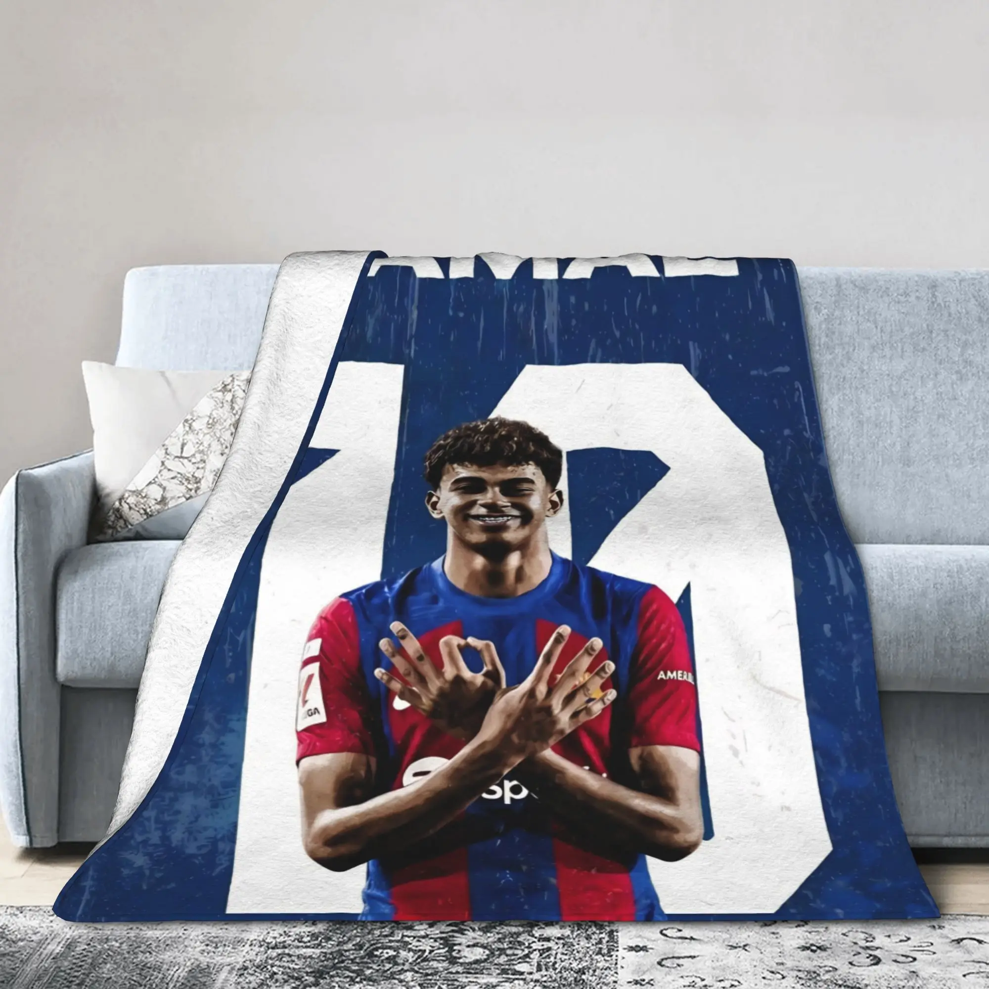 Football L-Lamine Yamal Spain Blankets Flannel Autumn/Winter   Super Soft Throw Blankets for Bedding Travel Plush Thin Quilt