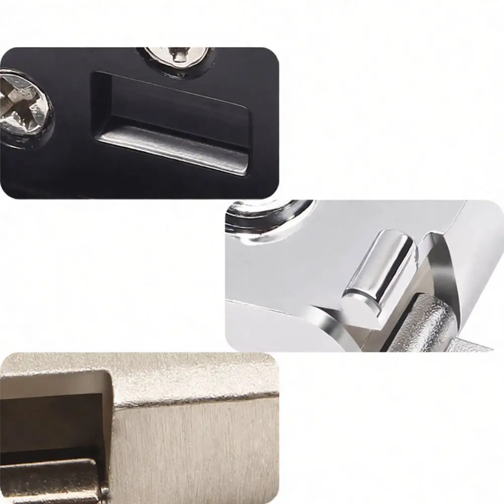 Modern Stainless Steel Hinge Clip For Glass Cabinet Door No Drilling Required Furniture Hardware Showcase Connector Accessorie