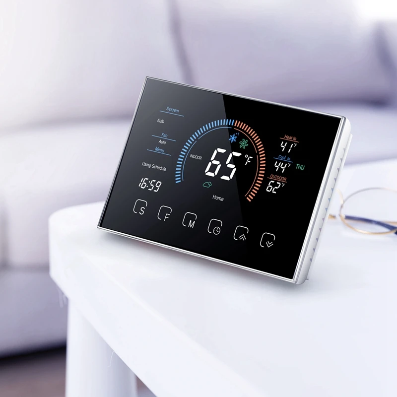 Smart Thermostat for Home, WiFi Programmable Digital Thermostat, Energy Saving, C-Wire Adapter Included, DIY Install-A14I