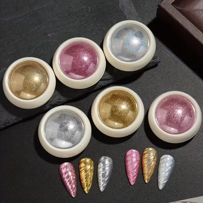 Polvere colorata per specchio magico laser 6 pezzi Set 6 colori unici adatti per set manicure gratuito da donna Glitter per unghie Natale Hallow