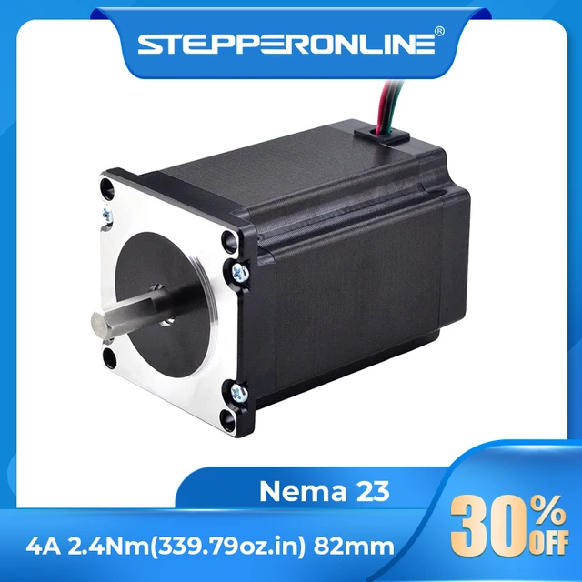 STEPPERONLINE Nema 23 silnik krokowy 2.4Nm 57x82mm 4A D=8mm Nema23 silnik krokowy CNC Router grawerowanie frezarka
