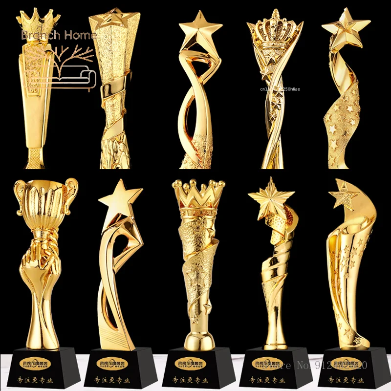 Gold-Plated Resin Trophy, Bottom Crystal, Custom Creative, Send Friends Awards, Dancing Souvenir, Competition, Home Decor