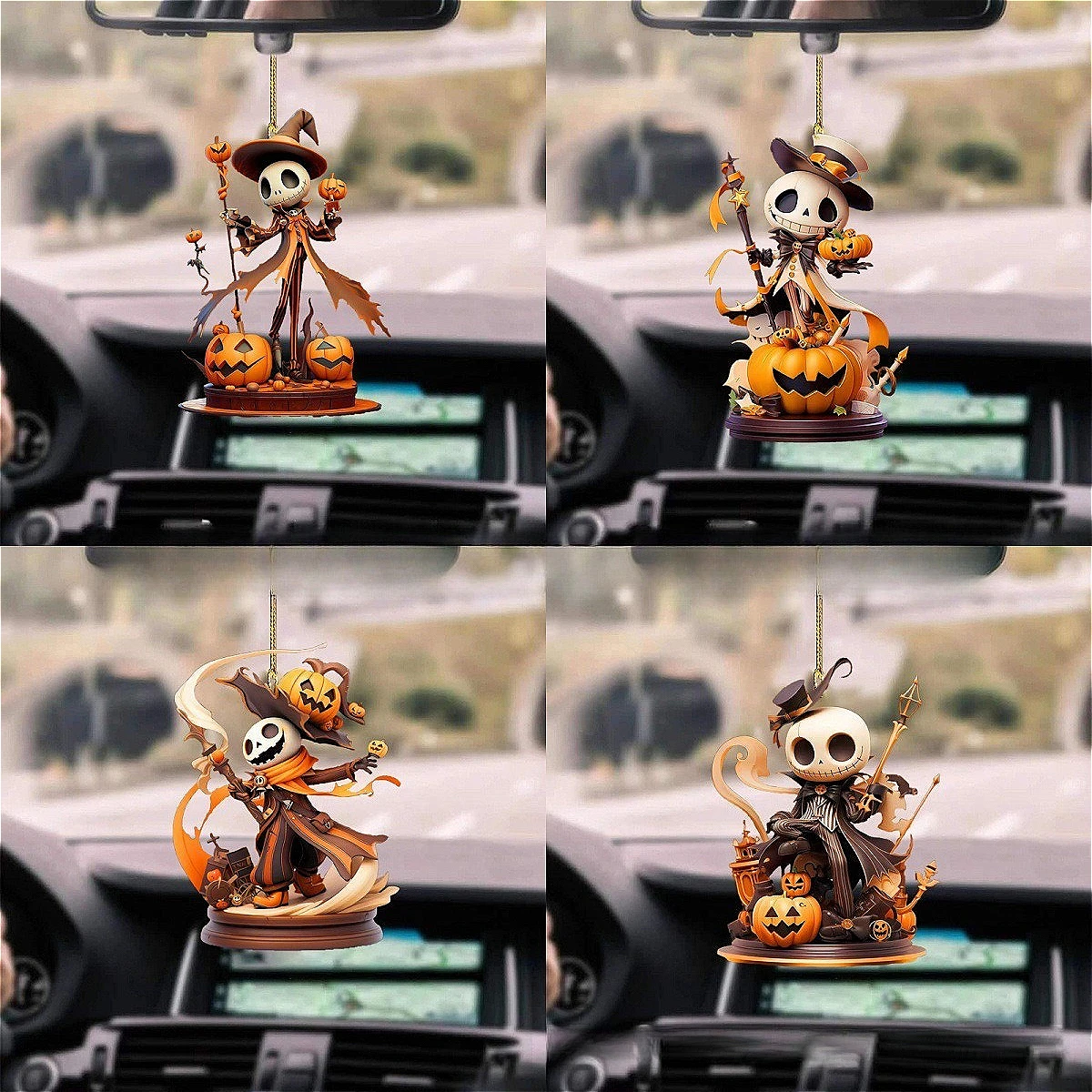 

Cross-border Halloween car pendant creative pumpkin jack vampire decoration rearview mirror keychain party pendant