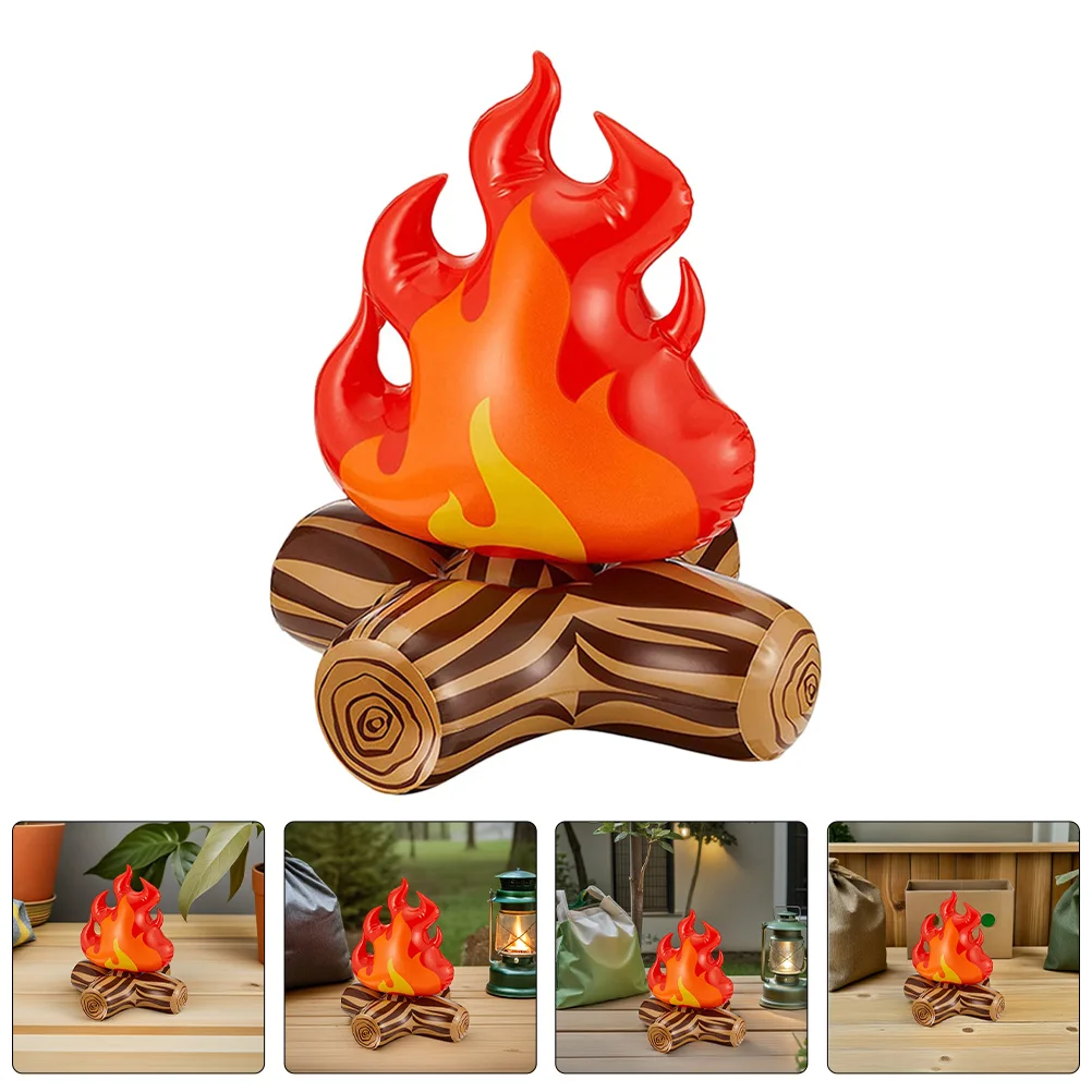 

5pcs Inflatable Fake Campfire Flame Large Realistic Fire Simulation Portable Lightweight Decor for Indoor Outdoor Party Event
