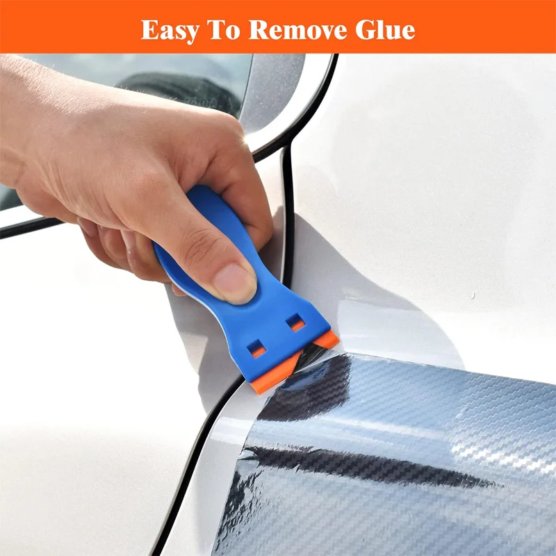 Plastic Razor Blade Scraper with 10/100Pcs Plastic Blades Window Cleaning Scraper for Removal Glue Labels Sticker on Car Glass