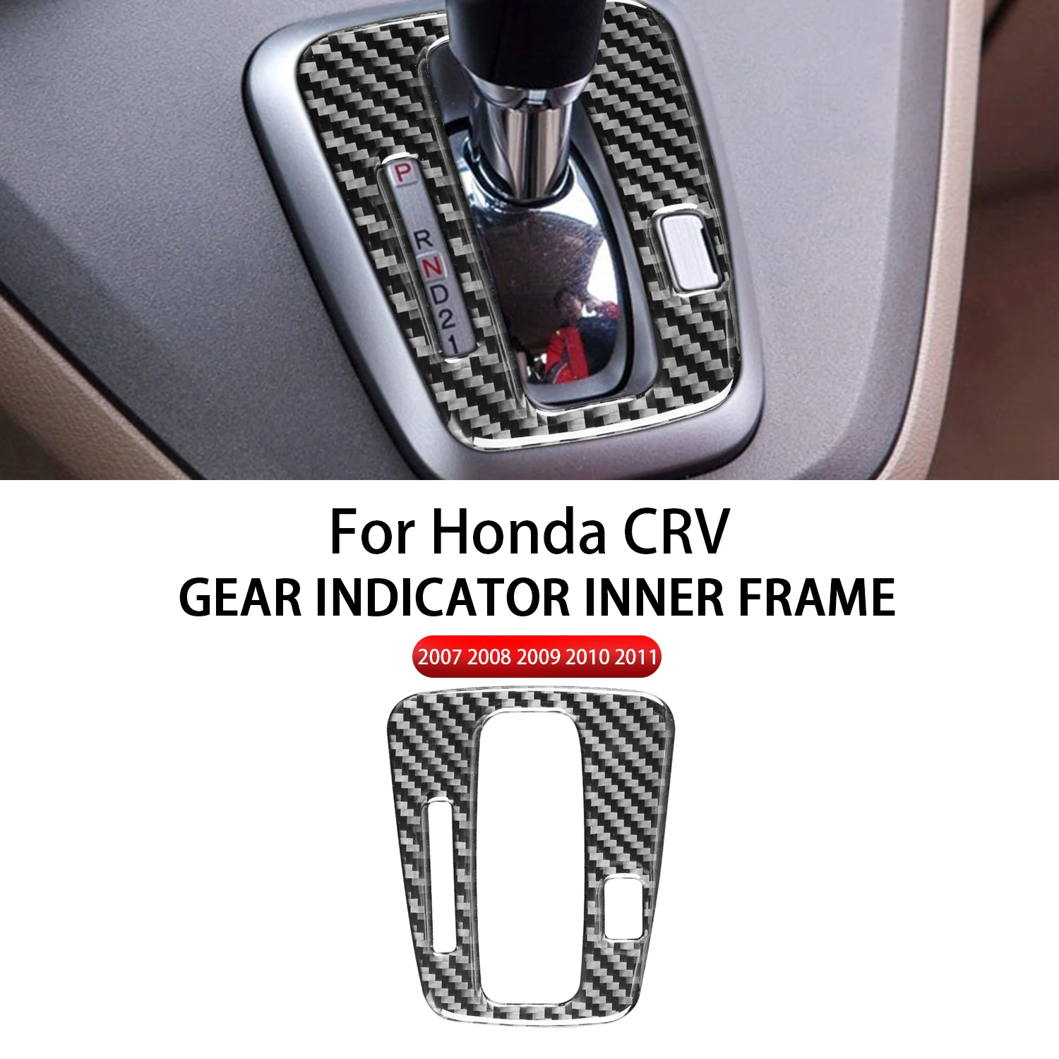 For Honda CRV 2007-2011 Car Carbon Fiber Interior Center Control Gear Shift Panel Frame Cover Protective Trim Pegatinas De Coche
