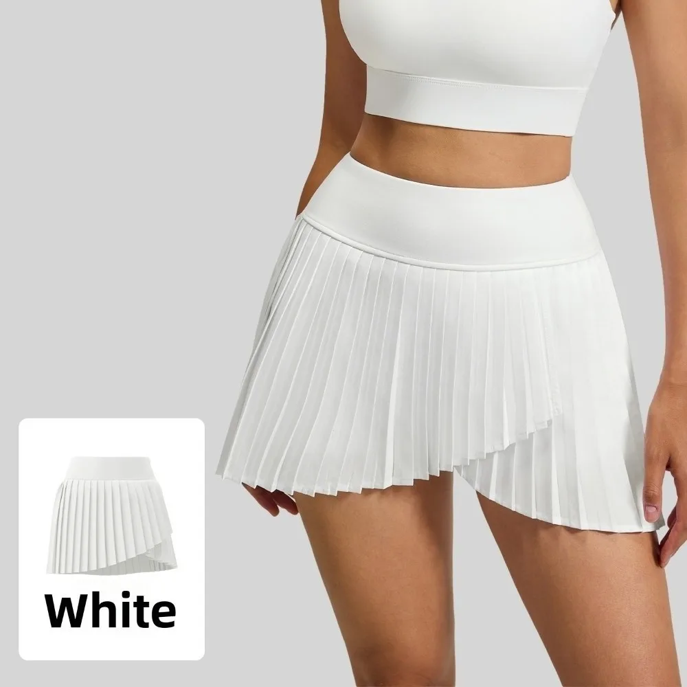 Double Layer Tennis Pleated Skirt Pleated Style with Pocket High Waist Yoga Skirt With Inner Lining Sport Skirt Summer Season