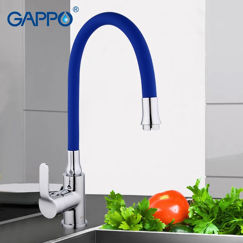 

GAPPO Brass Kitchen Faucet Silica Gel Water Outlet Pipe Deck Mounted Flexible Kitchen Faucet Cold And Hot Water Mixer Taps