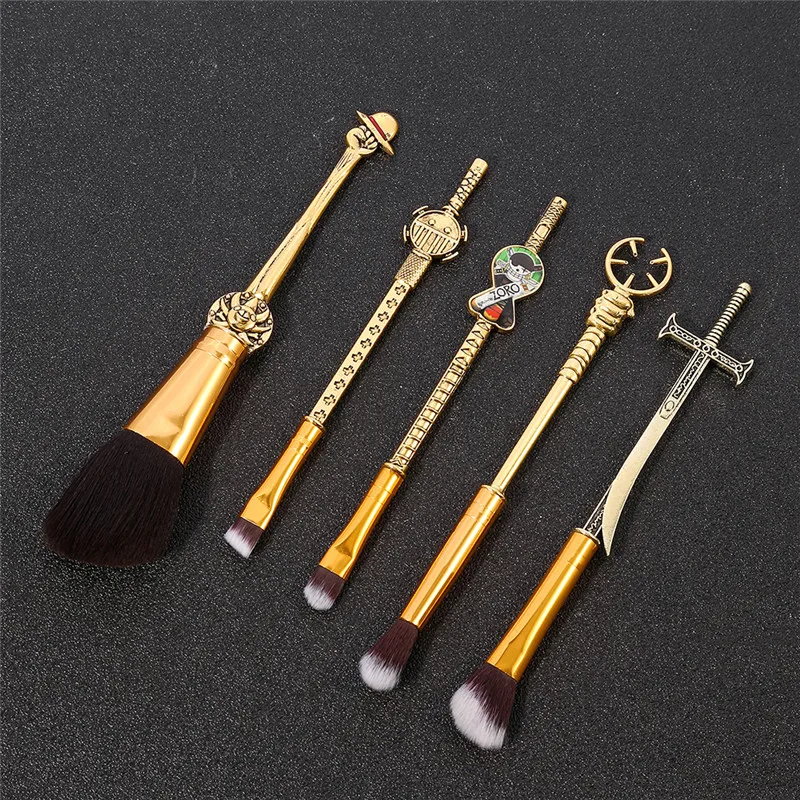 Classic Japan Anime One Piece Makeup Brushes Set Cosplay Luffy Blush Nose Eye Shadow Eyebrow Brush Figures Zoro Ghost Cosmetic