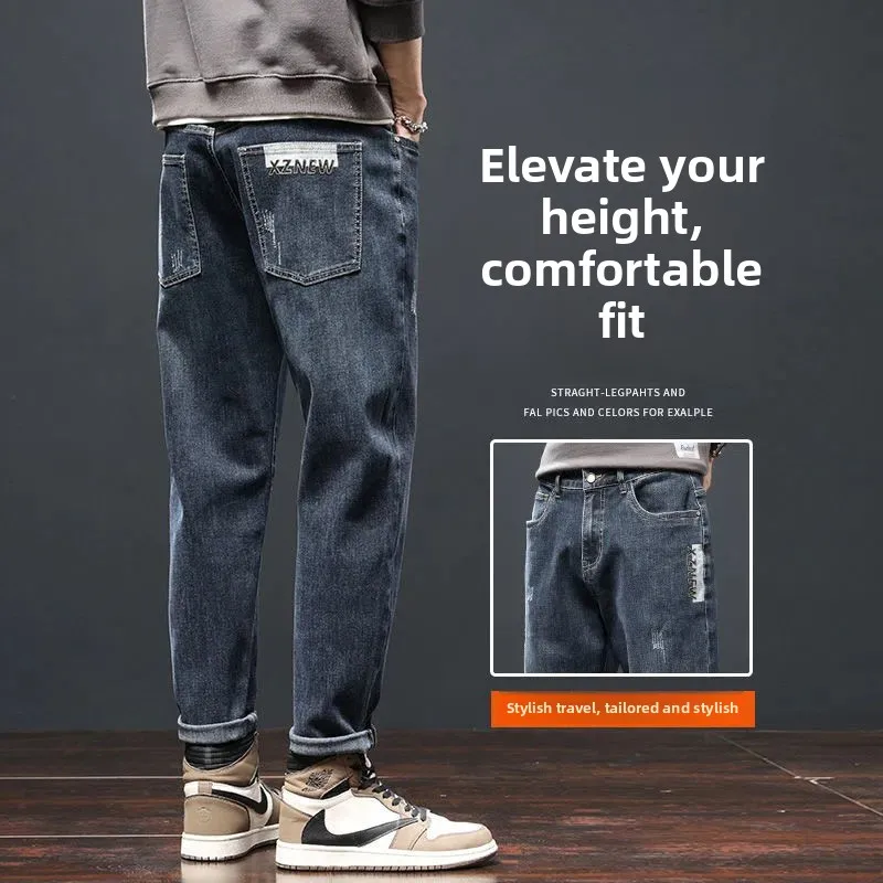 

Summer Thin Men's Casual Loose Workwear Jeans Straight Leg Stretchable Wear Resistant Denim Pants for Office And Heavy Labor