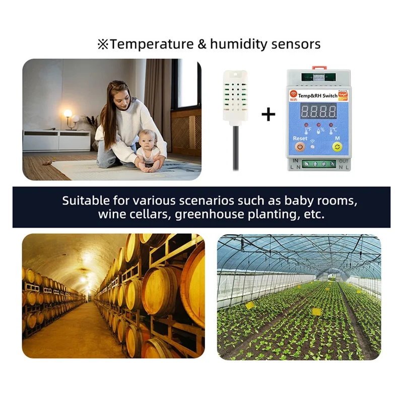 

FAST-20A Tuya Wi-Fi переключатель температуры и влажности таймер контроль температуры/влажности переключатель управление через приложение для мониторинга дома в теплице