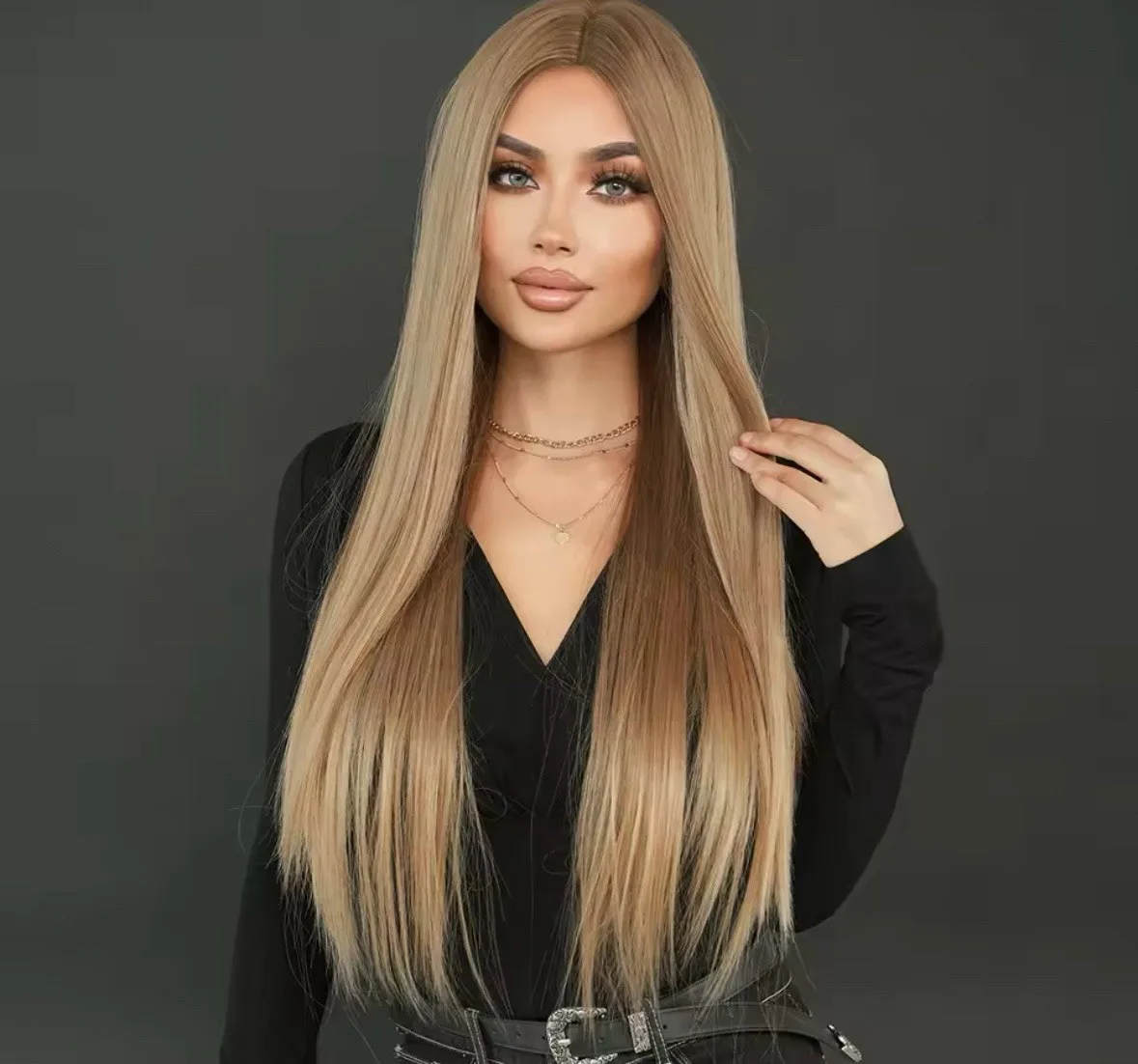 

Очень высококачественный парик Sissy CD Trans Drag Blonde, синтетический длинный прямой парик 80 см