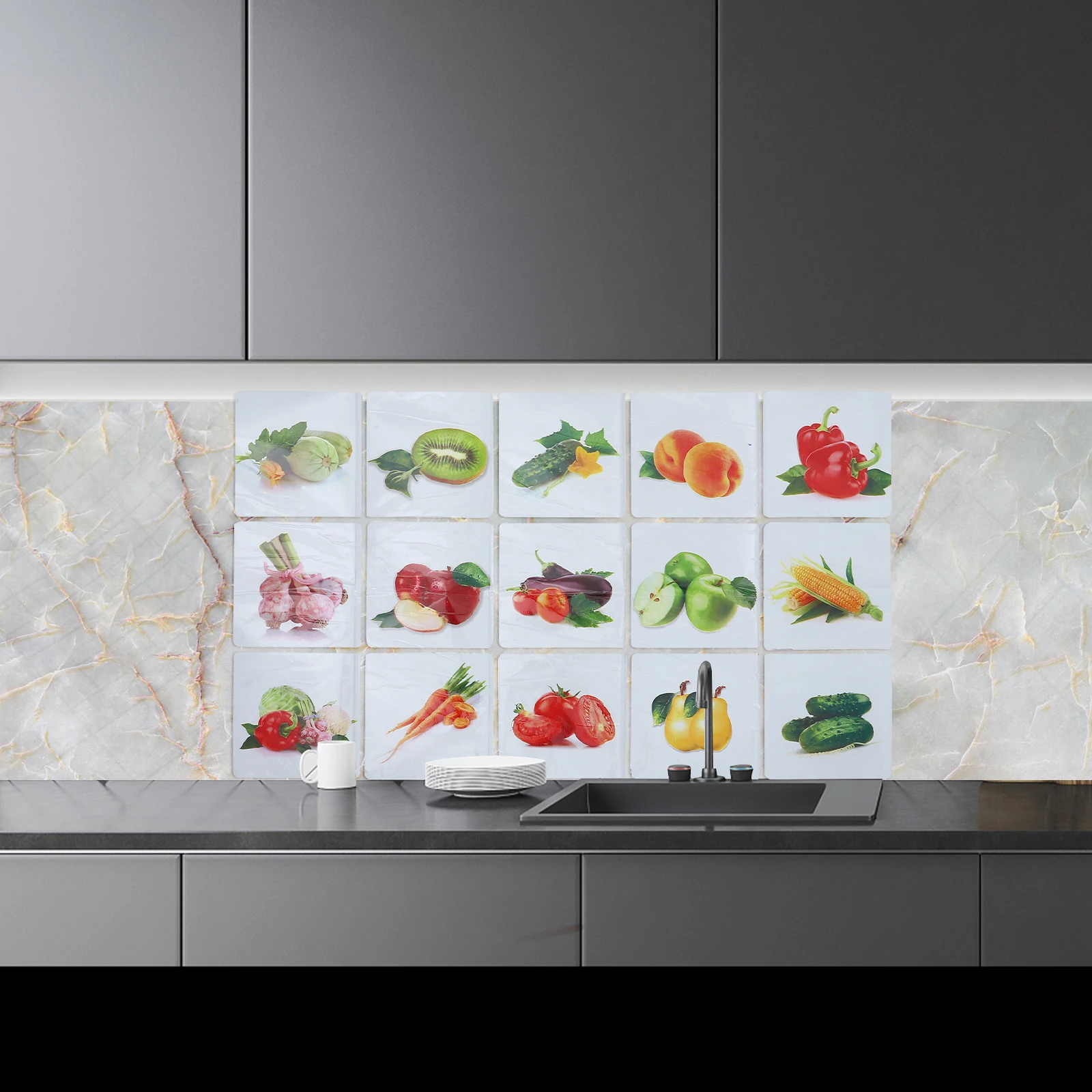 

Anti Oil Kitchen Stickers Waterproof Removable Wall Decals Tile Adhesive Surface Protector Peel Stick Reusable Home Decor