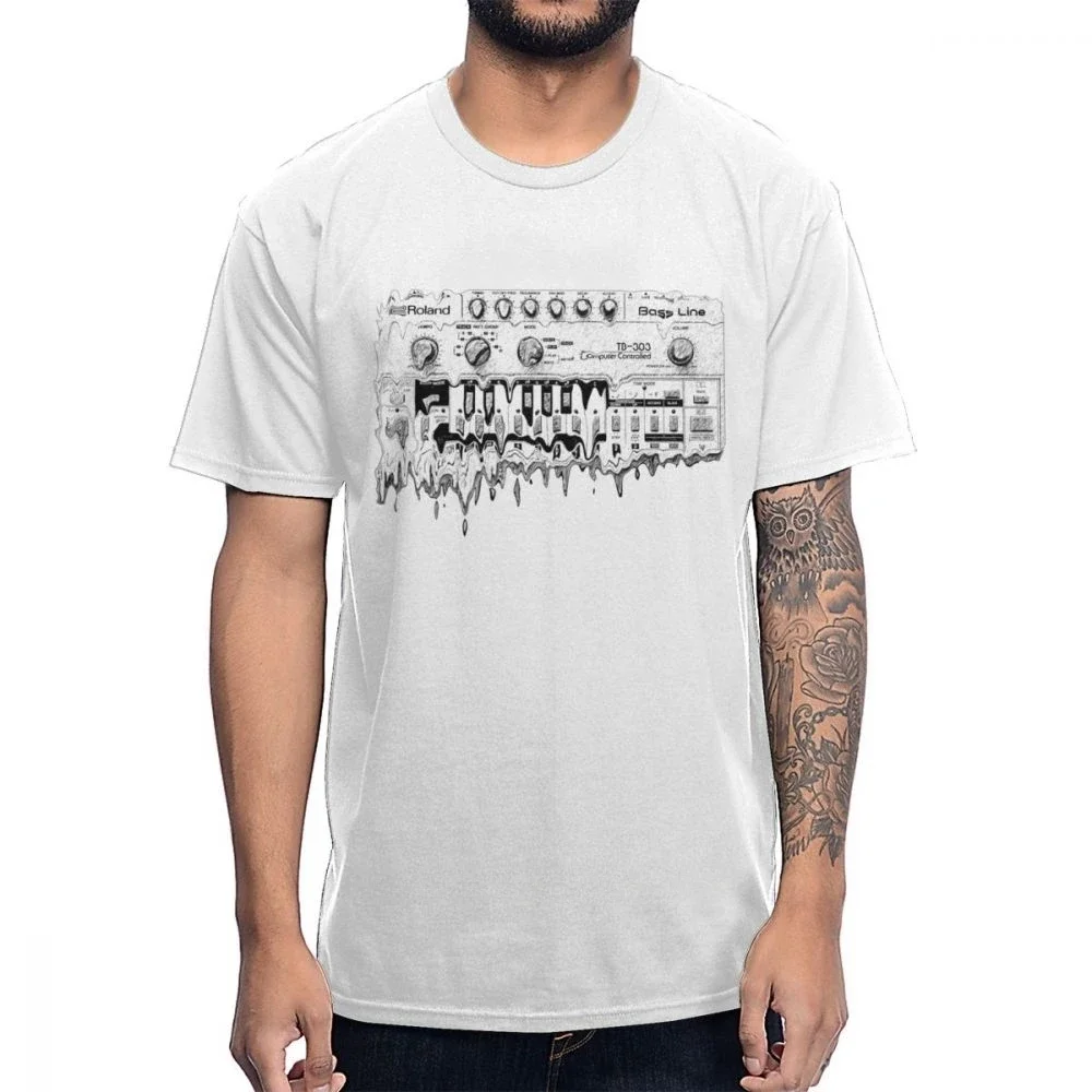 Synth Analog Korg Techno Electronic Music Tee Young Design Big Size Homme  Synthesizer Roland TB 303 T Shirt  men clothing