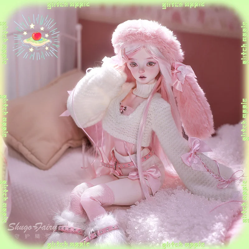 

Adorable 1 4 Bjd Girl Doll With Cute Pink Bunny Ears Hat And Lovely Gentle Aesthetic Featuring Flexible Articulated Joints Gifts