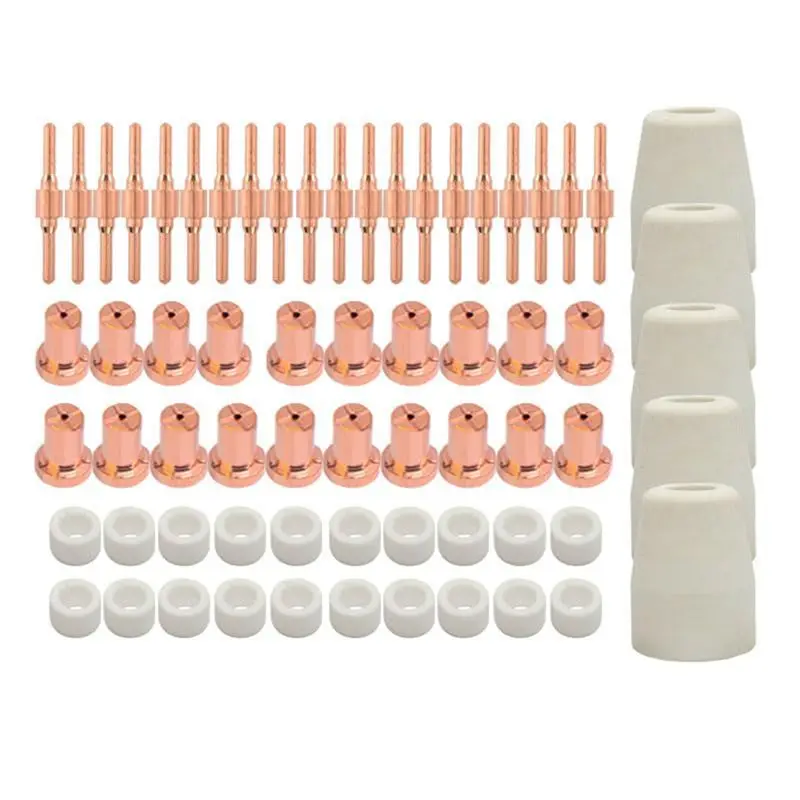 

Feb.PT31 65 шт. удлиненные сопла и электроды для плазменной резки, расходные материалы, совместимые с CUT-40, LGK40, CUT-50, CT-312, CT418