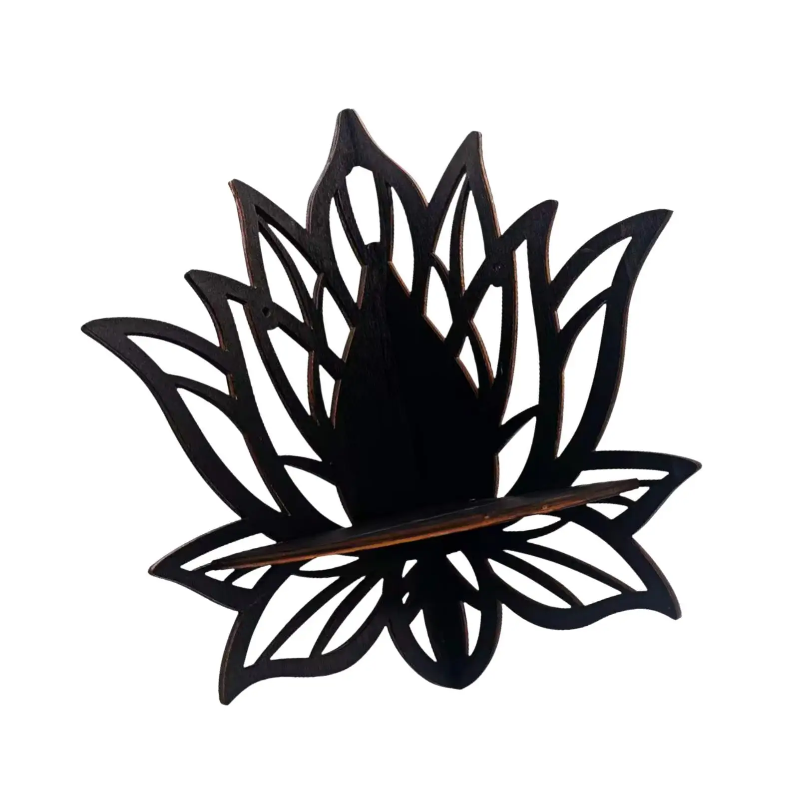 Decorative Flower Corner Shelf Space Saving Wood Floating Shelf Organizer for Bedroom Wall Decor