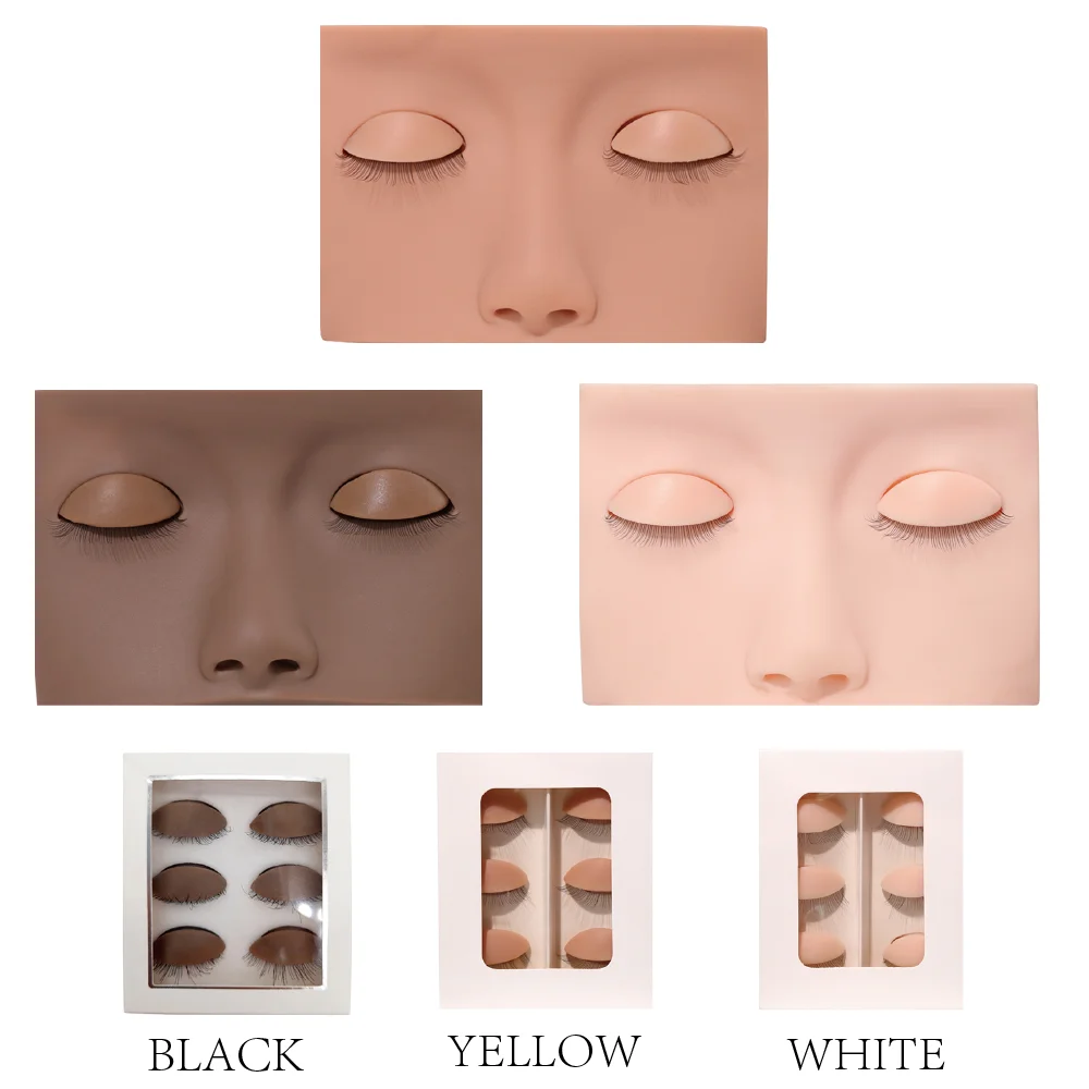 

Silicone Mannequin Training Head For Eyelash Extension with Removable Eyelids Practice Model Training Head Makeup Eyelid Kits