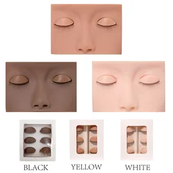 Silicone Mannequin Training Head For Eyelash Extension with Removable Eyelids Practice Model Training Head Makeup Eyelid Kits