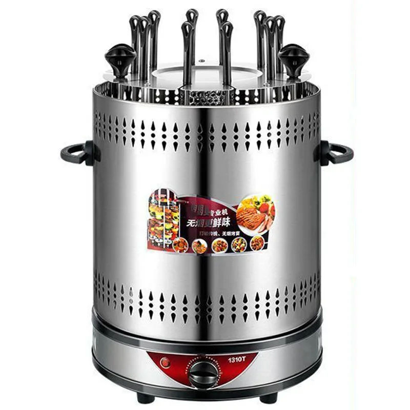 

Electric Grill 6/8/10 sticks Automatic revolving Vertical Grill Timing Barbecue tools smokeless Mutton BBQ Skewers machine