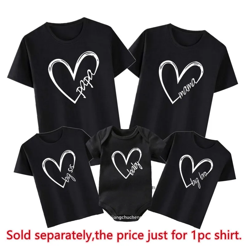 Papa Mama Family Matching Outfits Daddy Mom Kids T-shirt Baby Bodysuit Family Look Father Son Clothes Father's Day Gift