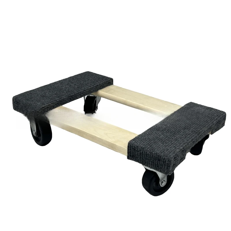 Solid wood multi-layer board high load-bearing logistics handling trolley wooden furniture mobile trolley