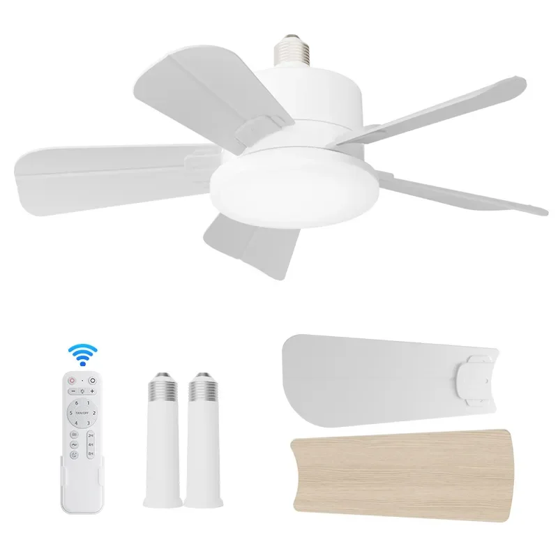 Silent DC Ceiling Fan With Light Remote Control 6 Speeds Reversible Motor For Bedroom Office Home Decoration Modern Style