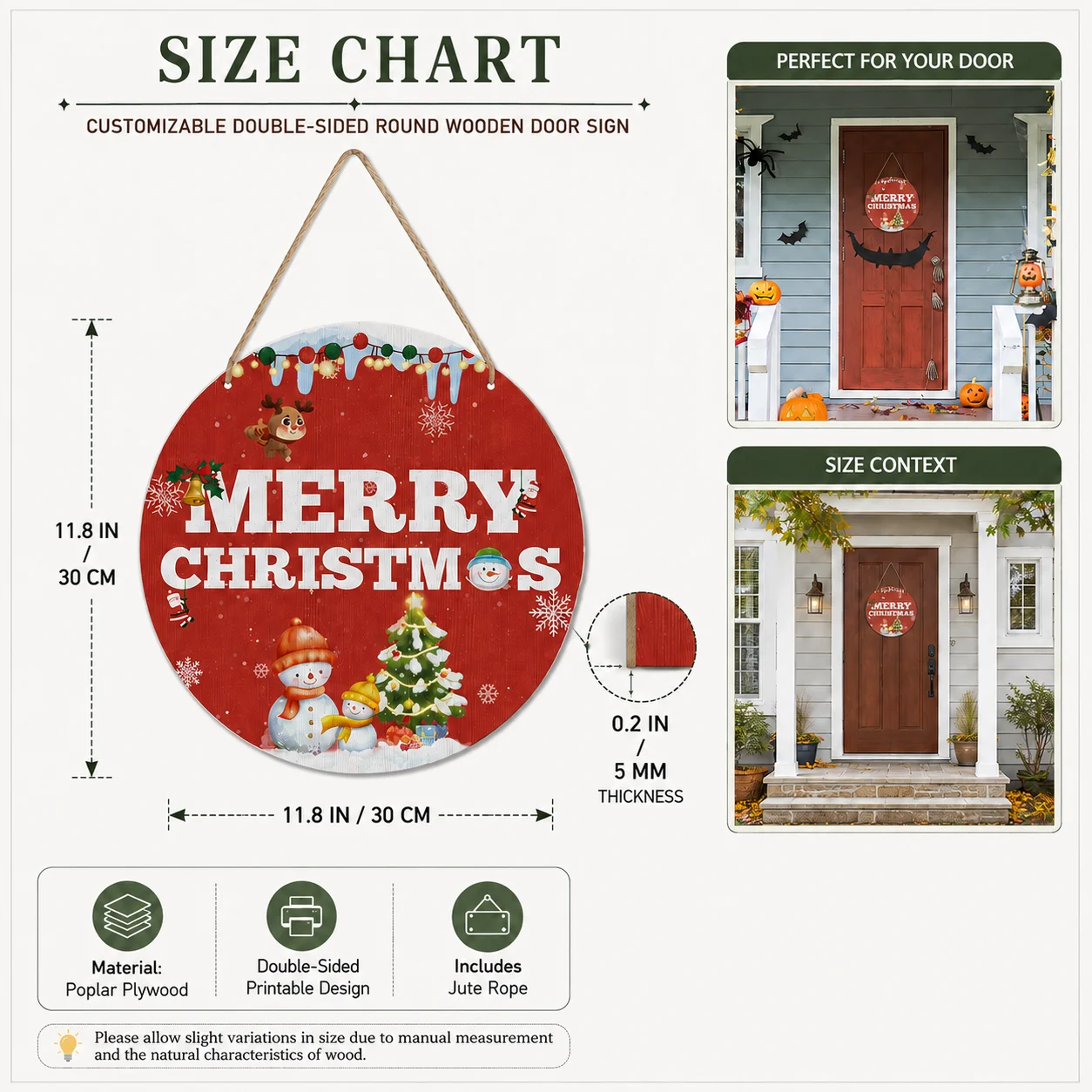 Custom Full-Image Double-Sided round Door Sign Customizable round Door Sign Full Color Both Sides round Door Plaque