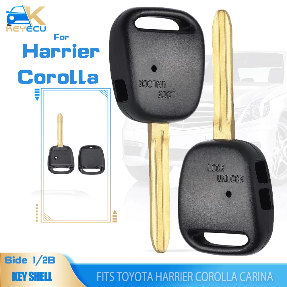 KEYECU Remote Key Shell Case Fob Side 1B / 2 Button for Toyota Celica Ipsum Harrier Estima TOY43