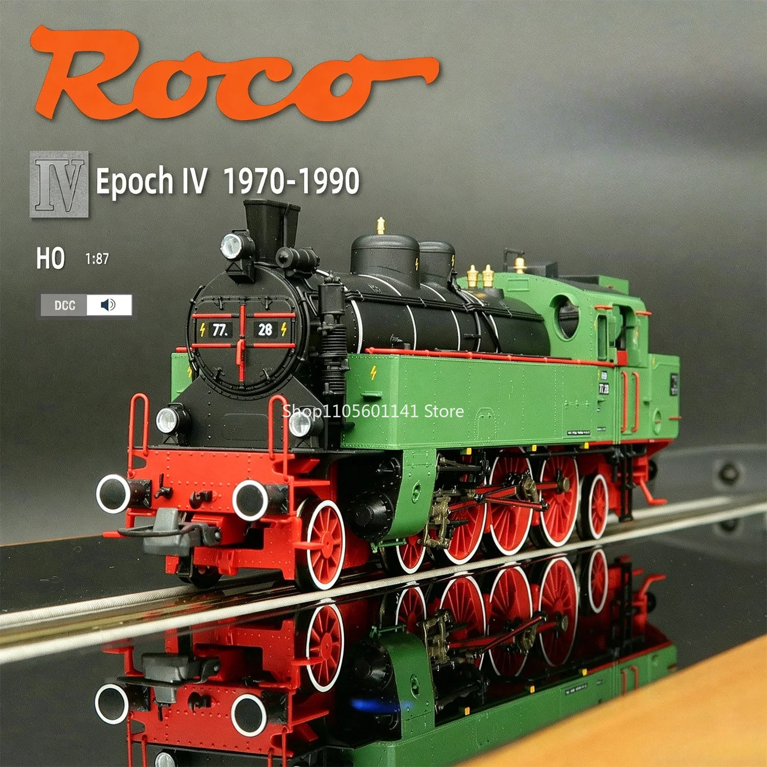 ROCO Train Model HO Type 70084/70083 OBB Fourth Generation RH77 Digital Sound Simulation Two Selected Steam Train Model