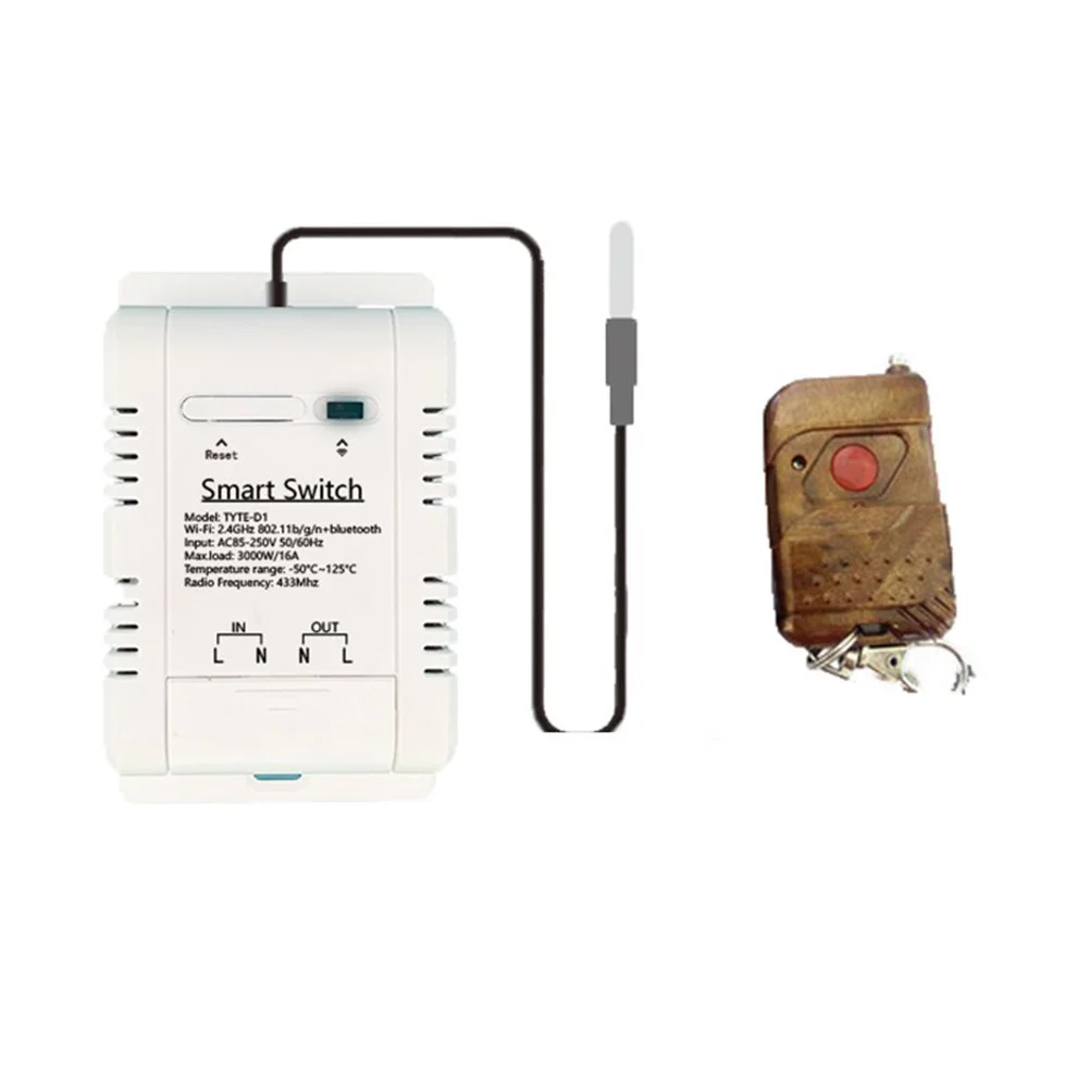 

Remote Controlled Smart Thermostat 16A 3000W with RF433 Technology for Efficient For energy Management and Monitoring