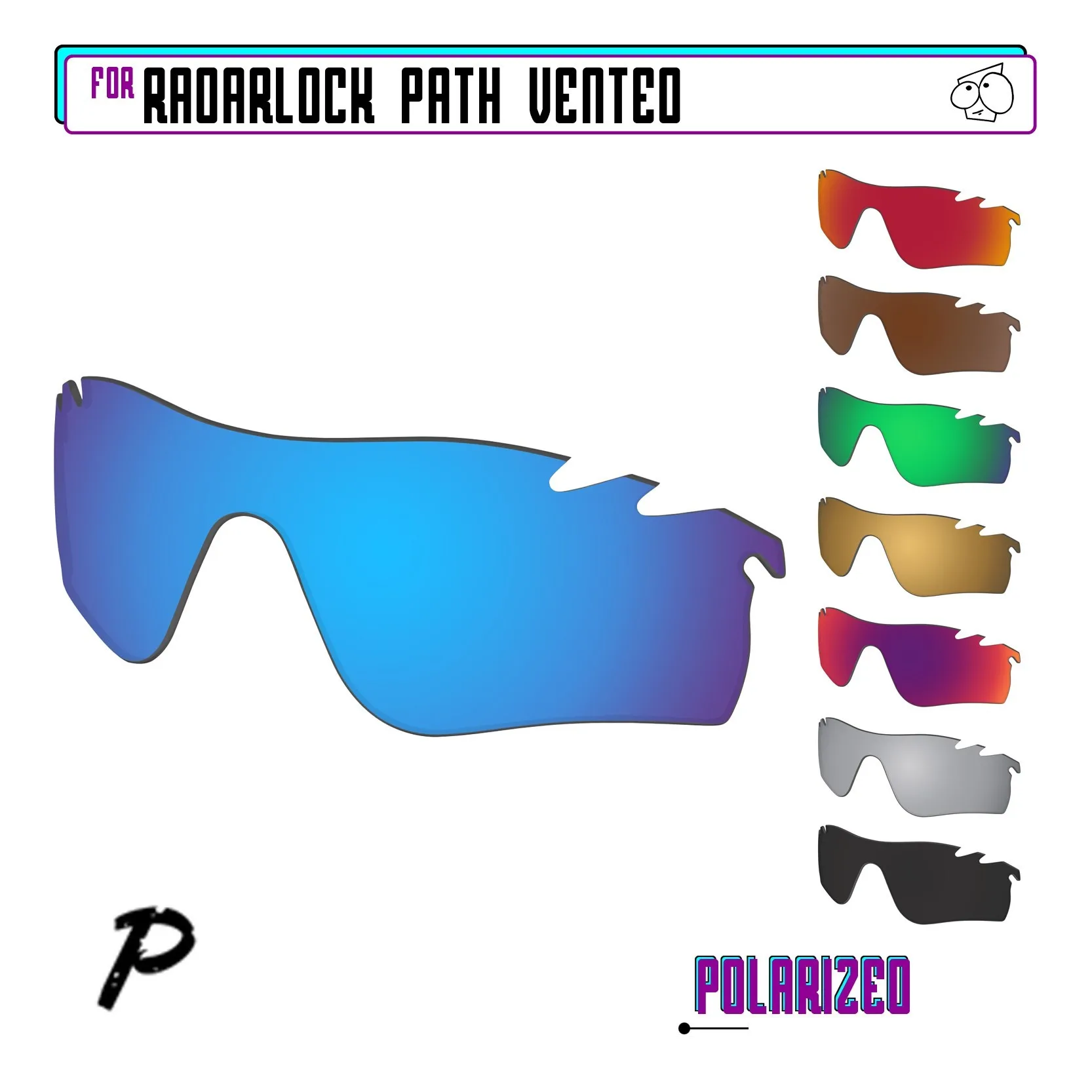 SunglassDoctor Polarized Replacement Lenses for Oakley RadarLock Path Vented Sunglasses - Multiple Options