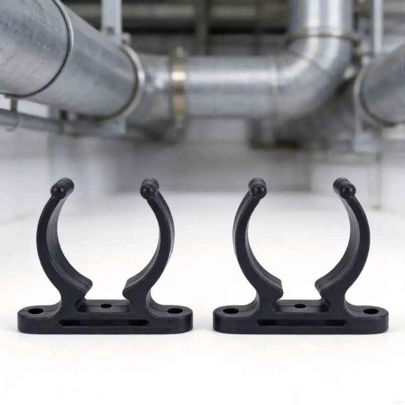 Nylon Pipe Clamp 1.5 Inch Screw-Mount with Insert Rubber Texture for Marine Hose Use and Boat Line Control Tasks Daily X37F