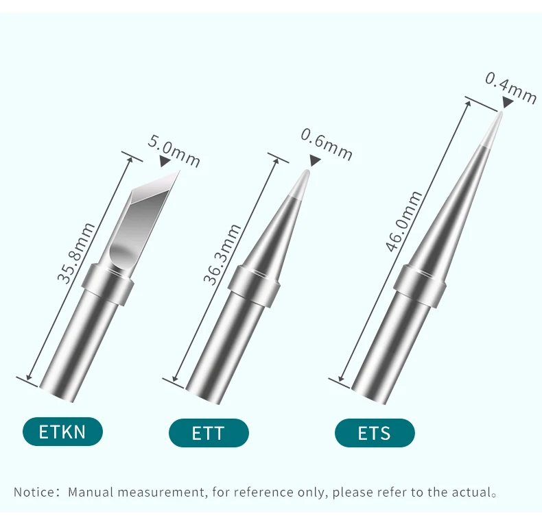 ET-Serie Lötspitzen ETS ETDD ETK ETB ETCC ETT ETH ETA Schweißdüsen Kompatibel mit Weller WESD51 WES51 PES51 – Detail 7