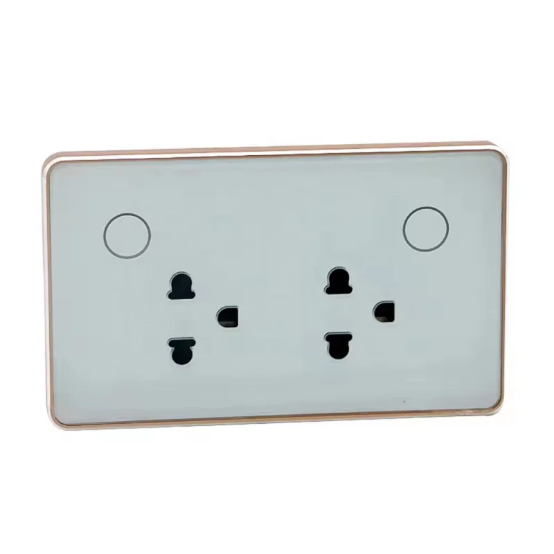 

Двухклавишная высококачественная умная розетка и выключатель Tuya с алюминиевой рамкой для дома, умная электрическая розетка-выключатель