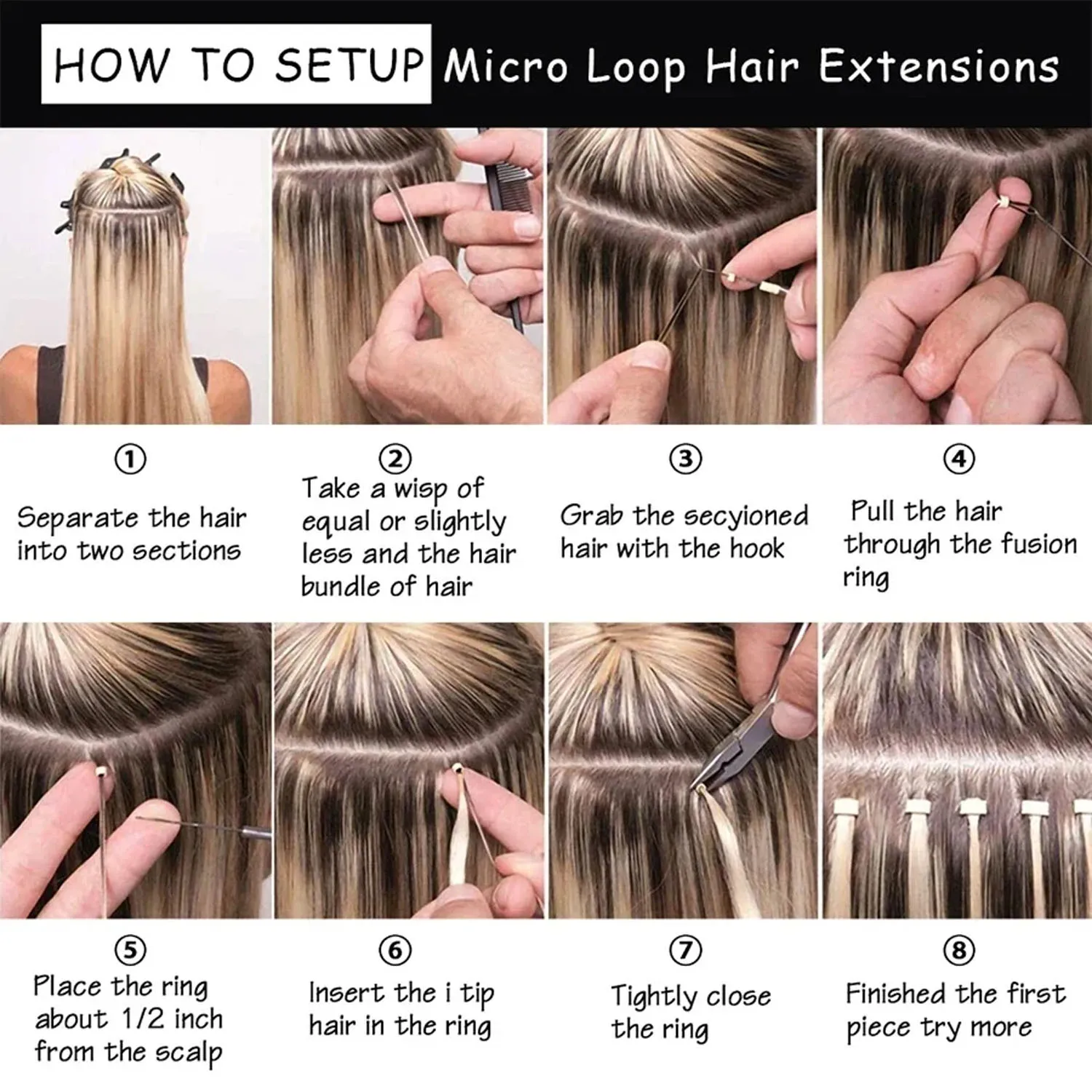 500개 가장 작은 나노 실리콘 링 나노 실리콘 링크 나노 헤어 익스텐션용 마이크로 실리콘 링 8가지 색상 옵션