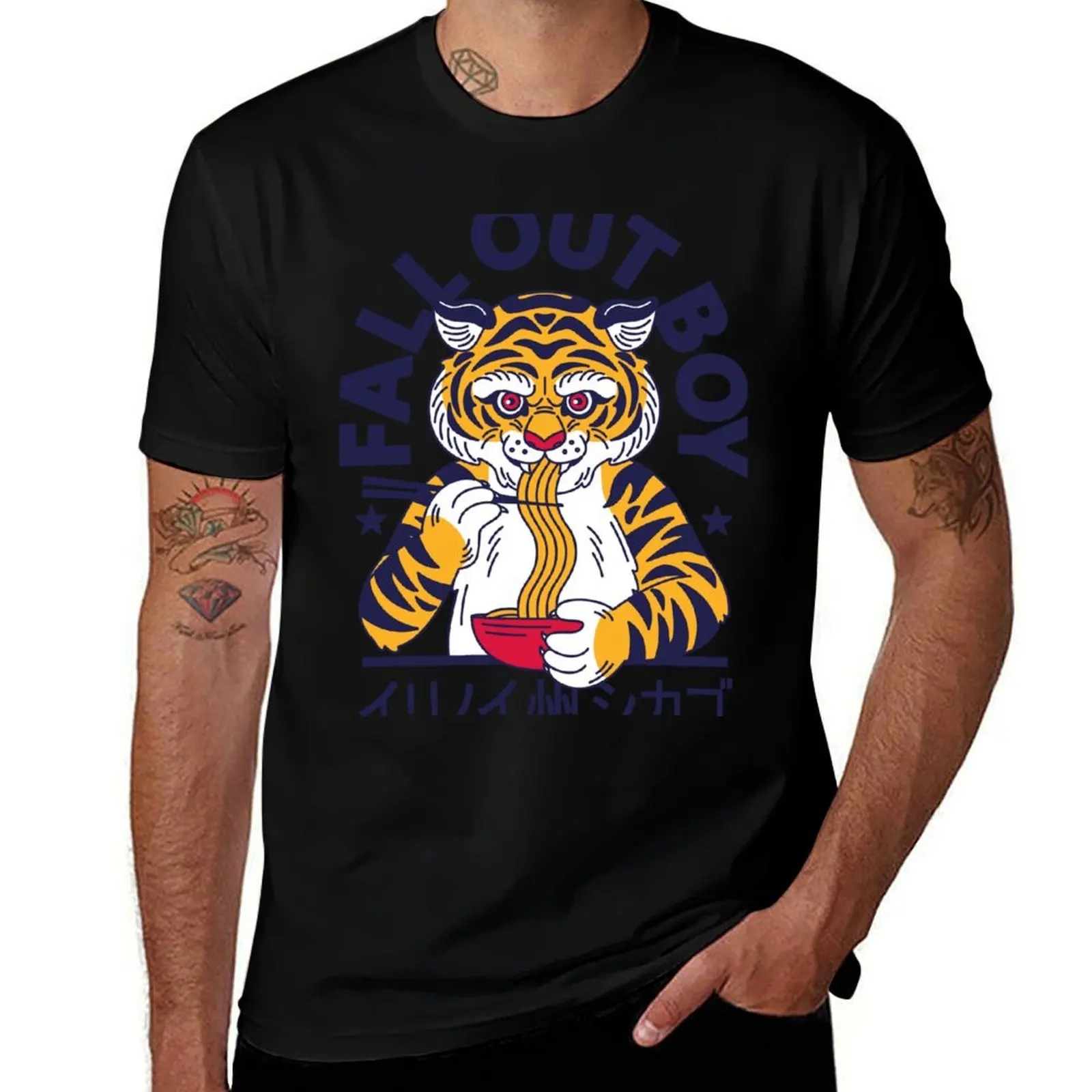 

Tiger Ramen T-Shirt anime t shirts street wear sweat T-shirts oversize mens graphic t-shirts pack