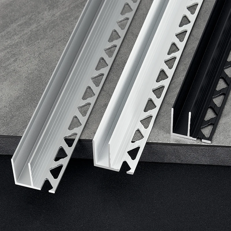 F-shaped Aluminum Profile Embedded Bathroom Glass Cabinet Light Channel Layer Shelf Splint Shower Bar Strip Lights