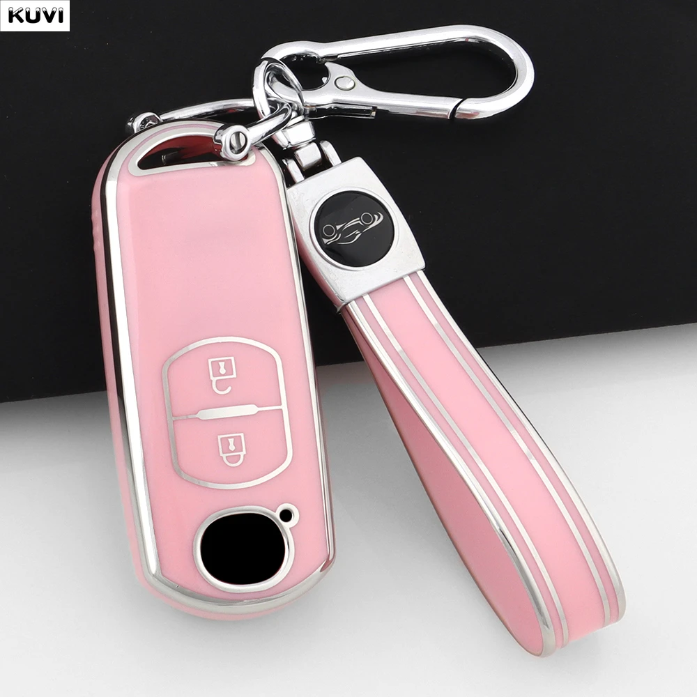 2 BTN TPU Car Key Case Cover For Mazda 2 3 6 Atenza Axela Demio CX-5 CX5 CX-3 CX7 CX-9 2015 2016 2017 2018 2019 Protected Shell