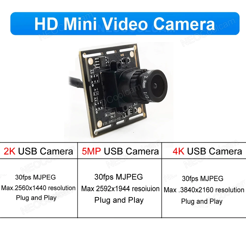 30fps 5MP IMX335 USB Camera Module 2K 4K UVC OTG Plug And Play PC Video Usb Webcam with 3.6mm/2.8mm/6mm Lens