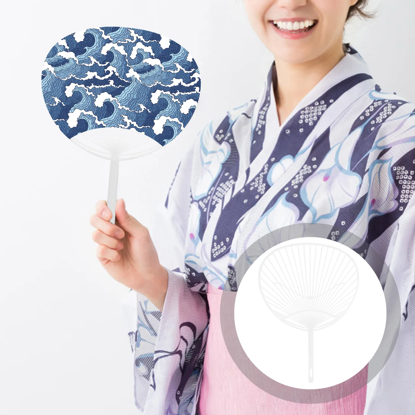 

20pcs Plastic Diy Handheld Kits Japanese Craft Framework Fan Making Supplies For School Events Summer Decor Hand