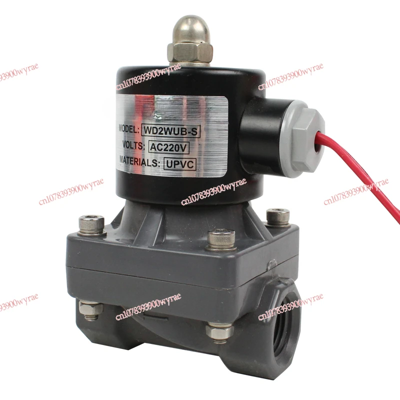 PVC water inlet solenoid valve plastic UPVC normally closed solenoid switch valve thread two-way 24V water treatment