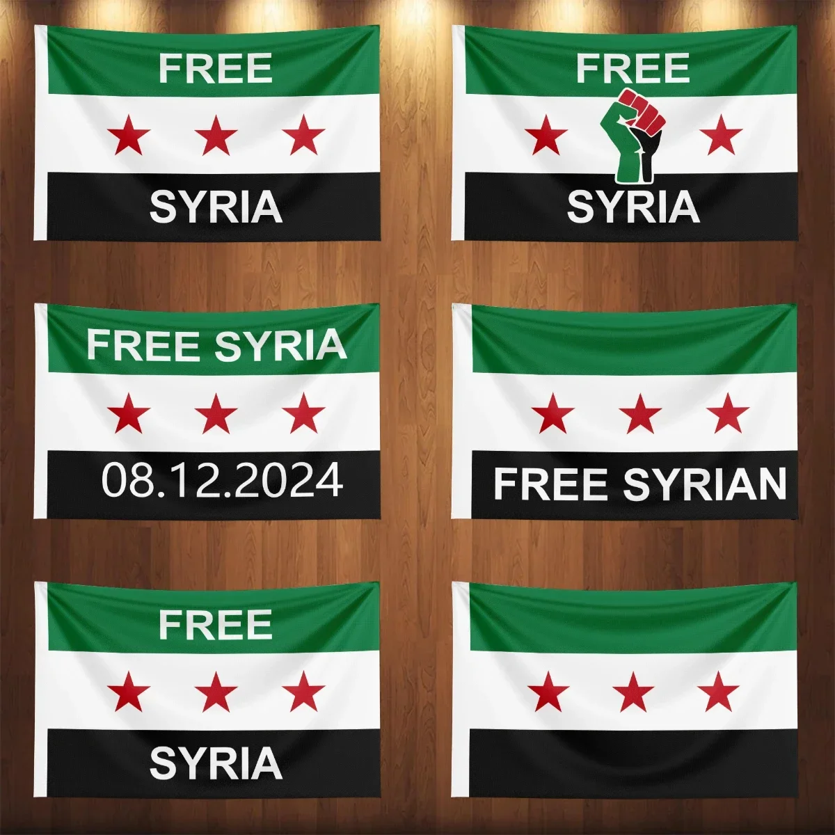 Free revolution Syria flag 90*150cm The Syrian Arab Republic Syrian three star flag Banner Hanging Home Decoration flags