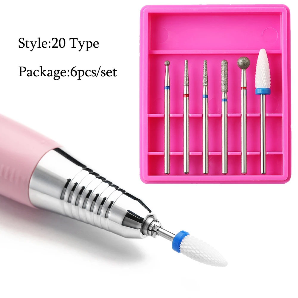 6 قطعة/الوحدة السيراميك الماس قاطعة المطحنة ل مانيكير مسمار الحفر آلة كهربائية اكسسوارات بت مجموعة لدغ باديكير أدوات الرسم #5